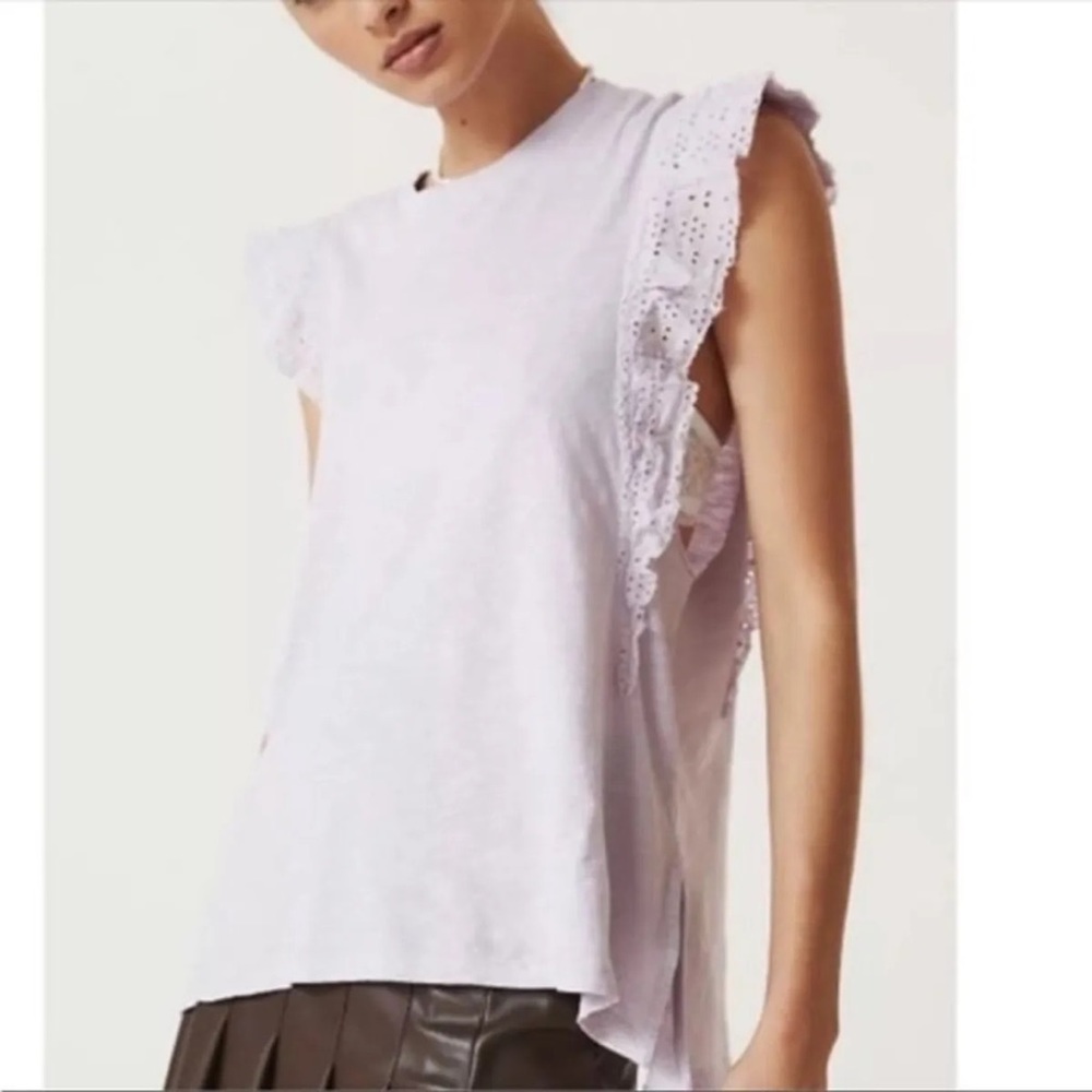 Anthropologie Pilcro Lavender Sustainable Ruffle Tank